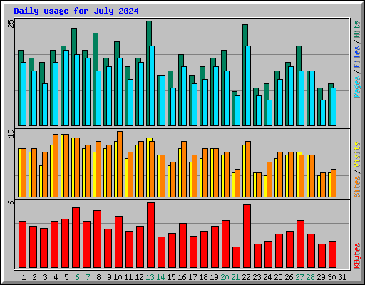 Daily usage for July 2024